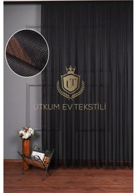Resim Siyah Grek Tül Perde Petek Zemin 