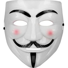 Resim Beyaz Pembe Yanaklı V For Vendetta Maskesi 