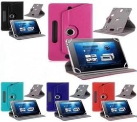 Resim Ezcool X7 10 1" İle Uyumlu Standlı Kapaklı Üniversal Tablet Kılıfı;Kırmızı 