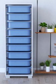 Resim Remaks 9 Sepetli Oyuncak Dolabı Çok Amaçlı Dolap - Mavi 