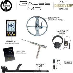 Resim Mars Md Gauss Md Dedektör - Discovery 33CM Başlık + Kulaklık Olympos Alan Tarama Hediyeli 