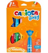Resim Carioca Keçeli Boya Kalemi Teddy Jumbo Bebek Süper Yıkanabilir 12 Li 42816 
