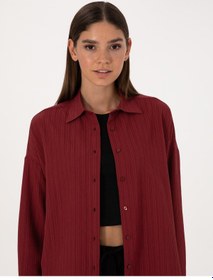 Resim Pierre Cardin Kadın Bordo Gömlek Desenli 50318232-vr014 Bordo 