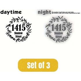 Resim Gateesat 1/3/5 Kişiselleştirilebilir Çöp Kovası Çıkartması - Su Geçirmez Yansıtıcı Çelenk Tasarımı Ev Ofis Siyah Set 