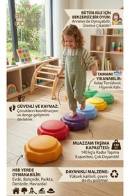 Resim BİLMİŞ ÇOCUK Çocuk Denge Basamak ve Adım Taşları Seti Stepping Stone 