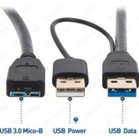 Resim Usb 3.0 Harici Harddisk Kablosu Usb 3.0 Y Kablo 