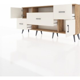 Resim Arges Konsol 2 Raflı 3 Çekmeceli 2 Kapaklı 176x30x83 Çam-aytaşı/aytaşı Aytaşı/aytaşı 