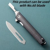 Resim Kamp, Kesme, Kağıt Oyma Aracı, EDC Cep Katlanır Bıçak Sapı için Karbon Fiber Kullanıcı Bıçağı Sapı Anahtarlık Pendet; Bıçak Dahil Değil, DIY Bıçak Değiştirme. 