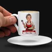 Resim Eli Lezzetli Anne Karikatürlü Kahve Fincanı 