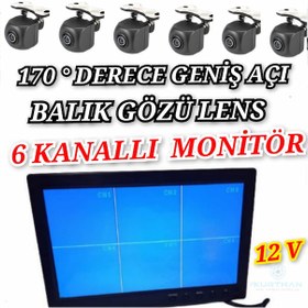 Resim 10 İnç 6 Kanallı 170 '' 6 Kameralı Araç Monitörü Twogo Go-6006 