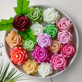 Resim Silikon Çiçek Kalıbı - El Yapımı Sabun, Mum ve Reçine Dökümü için DIY Dekoratif Çiçek Kalıbı | Yumuşak, Yeniden Kullanılabilir, Kolay Çıkarılabilir Kalıplar Mum Yapımı ve Aroma Taşları için 
