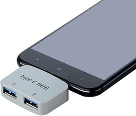 Resim Type C To Usb 3.0 2 Port Hub 3.1 Çevirici Dönüştürücü Çoklayıcı Çoğaltıcı 