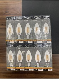 Resim Cata 4w Flamanlı Şeffaf Led Buji Ampul Ct-4066 - Günışığı 10 Lu Paket 