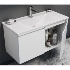 Resim Orka Terme 100 Cm Mdf Kaşmir Banyo Dolabı Alt Modül Ve Lavabo Çok Renkli 