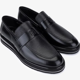 Resim Valmenti Erkek Hakiki Deri Siyah Floter Loafer Ayakkabı VLM6196 - 4 