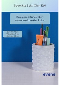 Resim Kalemlik Masa Kalemliği Organizer Kalemlik Beyaz Renk Model 85 Çok Renkli 