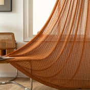 Resim 1 adet BUBABA Boho Plaid Işık Filtreli Perde, %100 Polyester Çubuk Cep Dekoratif Pencere Tedavisi, Tüm Mevsimler Bohem Tarzı Çiftlik Ev Stili Yatak Odası ve Çeşitli Odalar için, Sadece Elde Yıkama 