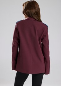 Resim tw3 Kadın Denim Garnili Şerit Detaylı Tasarım Blazer Ceket 