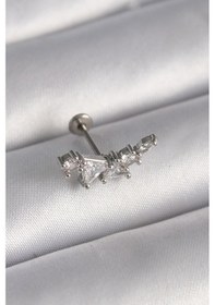 Resim Forwhat Zarif Kadın İçin Silver Çelik Zirkonlu Tarz Tragus Piercing Çok Renkli 