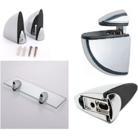 Resim Depolife Cam Tutucu Cam Etejer Aparat Cam Raf Montaj Aparatı 2li Pelikan Metal Nikelajlı 