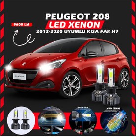 Resim Peugeot 208 2012-2020 Kısa Far Uyumlu Şimşek Etkili Led Xenon Pro Series H7 