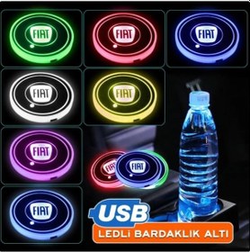 Resim OtoÇizgi Fiat Uyumlu Ledli Bardaklık Altı Usb Şarjlı 2 Adet N11.1803 OtoÇizgi 