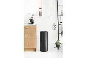 Resim Dokunmatik Kumandalı Çöp Kutusu, 30 L, Paslanmaz Çelik, Mat Siyah, 30 L 