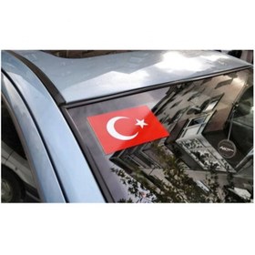 Resim Genel Markalar Türk Bayrağı Ön Cam Üst Köşe 12x8cm 1 Adet Bayrak Üst Cam Sticker 