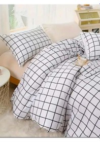 Resim Eponj Home Ütülenir Nevresim Takımı Çift Kişilik Pled Kareli Siyah 