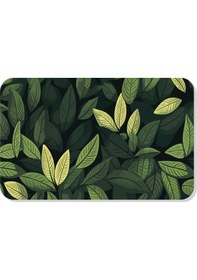 Resim Dijital Baskılı Desenli Dekoratif Dış Kapı Önü Ve Iç Mekan Paspası Yıkanabilir Kaymaz Taban Yeşil 