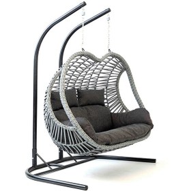 Resim Pop Bahçe Salıncağı - Gri Rattan 