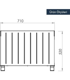 Resim Luxell HC-2930 Siyah Luxell Konvektör Isıtıcı 2000 Watt Güç İnce Zarif Tasarım 71x8x45 cm 