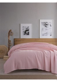 Resim Tek Kişilik Waffle Pike 160x230cm, %100 Pamuk, Petek Tasarım, Pudra Pudra 