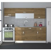 Resim Decoraktiv Prestij 220 MDF Hazır Mutfak Dolabı - Tezgah Dahil - Naturel Pera 