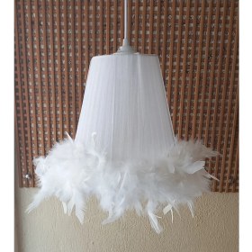 Resim Onay Avize Beyaz Organze Avize M-454 Yatak Odası Çocuk Odası Genç ve Bebek Odası Avize Aydınlatma Sarkıt 