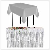 Resim Gümüş Masa Örtüsü Ve Gümüş Masa Eteği 