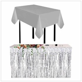 Resim Gümüş Masa Örtüsü Ve Gümüş Masa Eteği 
