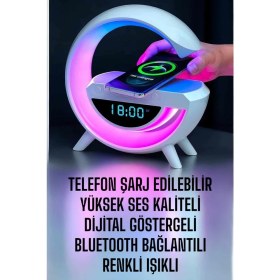 Resim Mbb E-Ticaret Bluetooth Hoparlör Dijital Göstergeli Wireless Şarj Rgb Işıklı 