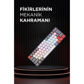 Resim Torima Oyuncu Klavyesi Rgb Işıklı Mekanik Şarjlı Kablosuz Blue Switch Q Klavye TK11 Beyaz 