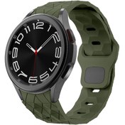Resim Galaxy Waych 5 44mm Zore KRD-116 20mm Futbol Desenli Spor Tasarımlı Silikon Kordon-Koyu Yeşil 