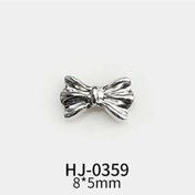 Resim 10 Adet Gümüş Alaşım Şerit Kelebek Nail Art Charm 3d Metal Papyon Çivi Sanat Dekorasyon Takı Manikür Aksesuarları Malzemeleri Black Whıte 