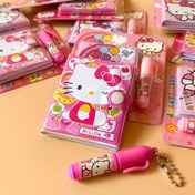 Resim Minik Defter Seti, Rastgele Stiller 4 Adet, Pembe Rüyalar Cep Günlüğü ile Topuzlu Kalem, Mini Defter, Defter ile Jel Kalem Seti. 