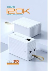 Resim 120.000 mAh Dev Kapasiteli Powerbank - 22.5W PD Hızlı Şarj & LED Fenerli 