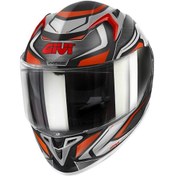 Resim Givi 50.9 Atomıc Kapalı Motosiklet Kaskı Mat Gri - Kırmızı - Siyah 