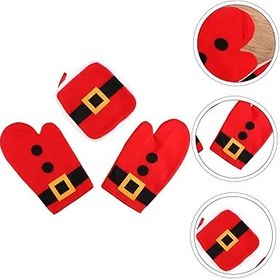 Resim Anneome 1set Isıya Dayanıklı Fırın Eldiveni Seti Mikrodalga Kullanımı Için Kalın Kırmızı Eldivenler Mükemmel Ve Konfor Sağlayan Mutfak Gereçleri 