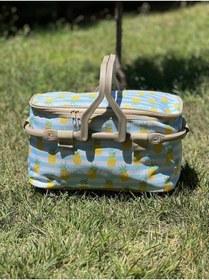 Resim Kale Termos Izolasyonlu Ananas Desenli Piknik Çanta 