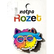Resim Notpa Rozet Ahşap Gözlüklü Kedi - 3 Adet 