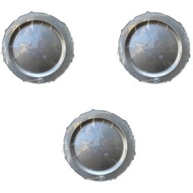 Resim Omeyva Davet Parti Sunum Doğum Günü Gümüş Renkli Sert Plastik Mika Tabak - 22 Cm. -6 Adetlik 3 Paket Gümüş 