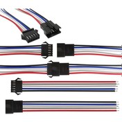 Resim SANEC 2,5MM JST SM 5PİN SİYAH SEYYAR KABLOLU KONNEKTÖR DİŞİ ERKEK TAKIM 10CM+10CM - 0,50MM 