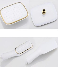 Resim Banyo Bataryası Duş Seti Altın Dore Beyaz 